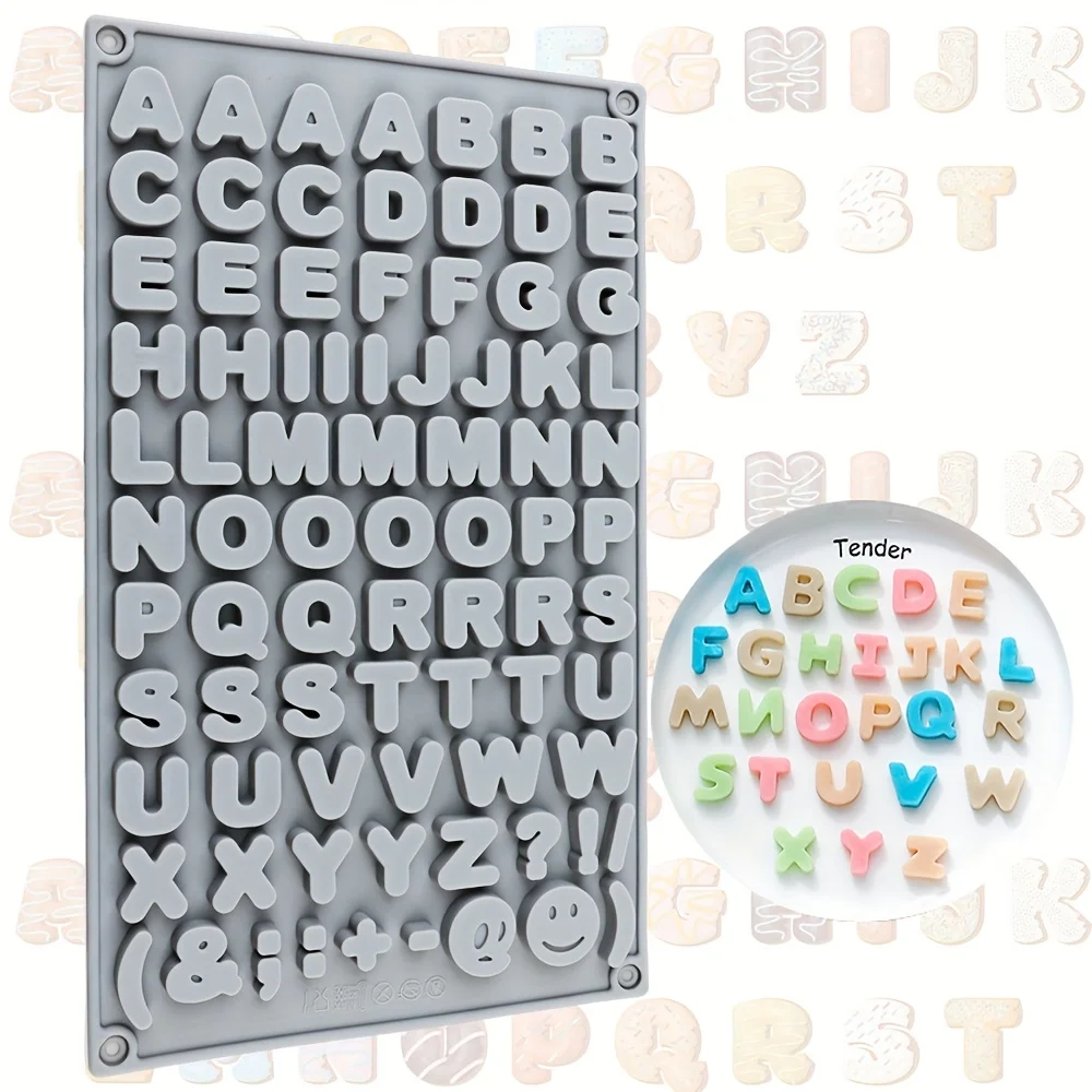 1 Small Letter-Shaped Silicone Mold, Food-Grade Silicone, Non-Stick and Easy to Demold, High Temperature Resistant, Can Be Used to Make Chocolate, Candy, Cake Decorations, and Other Desserts, Suitable for Beginners DIY and Home Baking