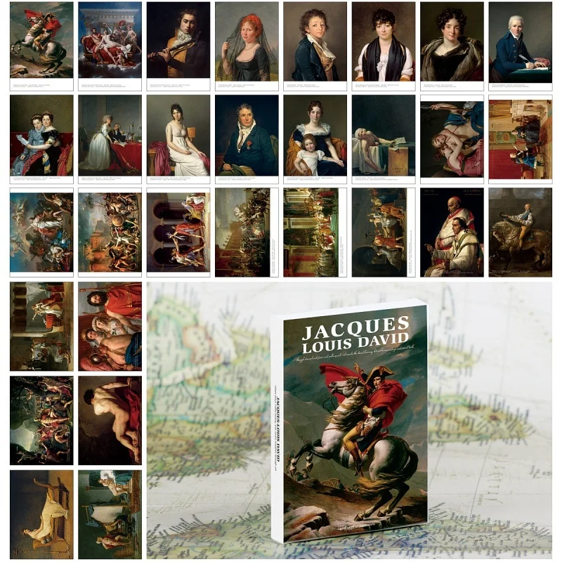 30PCS/Set Famous Artists Postcards Art Museum Envelopes Leonardo da Vinci Ingres Postcard Greeting Card Room Decor Painting Gift