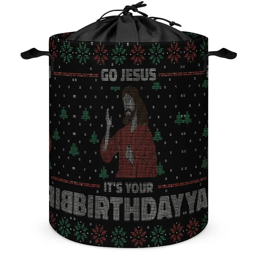 Go Jesus It S Your Birthday Christmas Vibe Storage Bins Graphic Laundry Basket Super Soft Can Be Folded Stored Toys Large Capaci