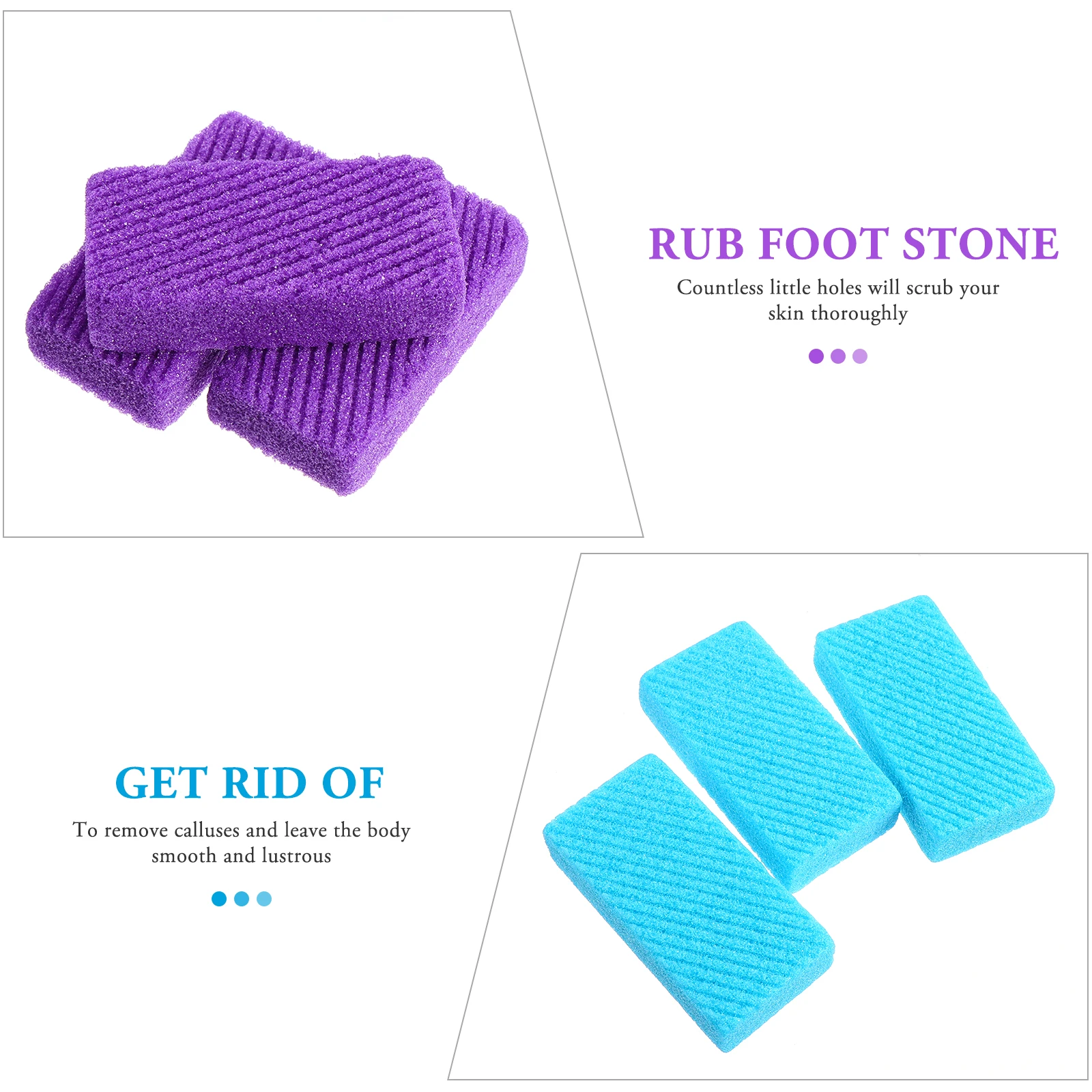 

6pcs Pumice Stone Exfoliating Sponge Dead Skin Callus Scrubber Bath Foot Care Tool Pedicure Hard Skin Remover Foot