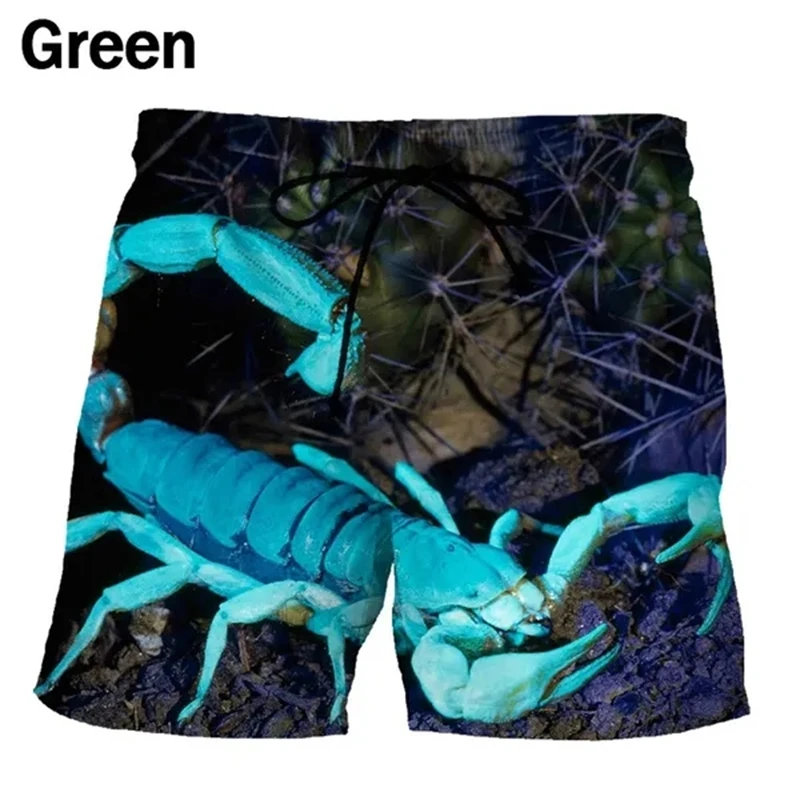 Pantalones cortos de playa con diseño de escorpión para hombre, bañador de secado rápido, divertido, 3D, ropa de natación