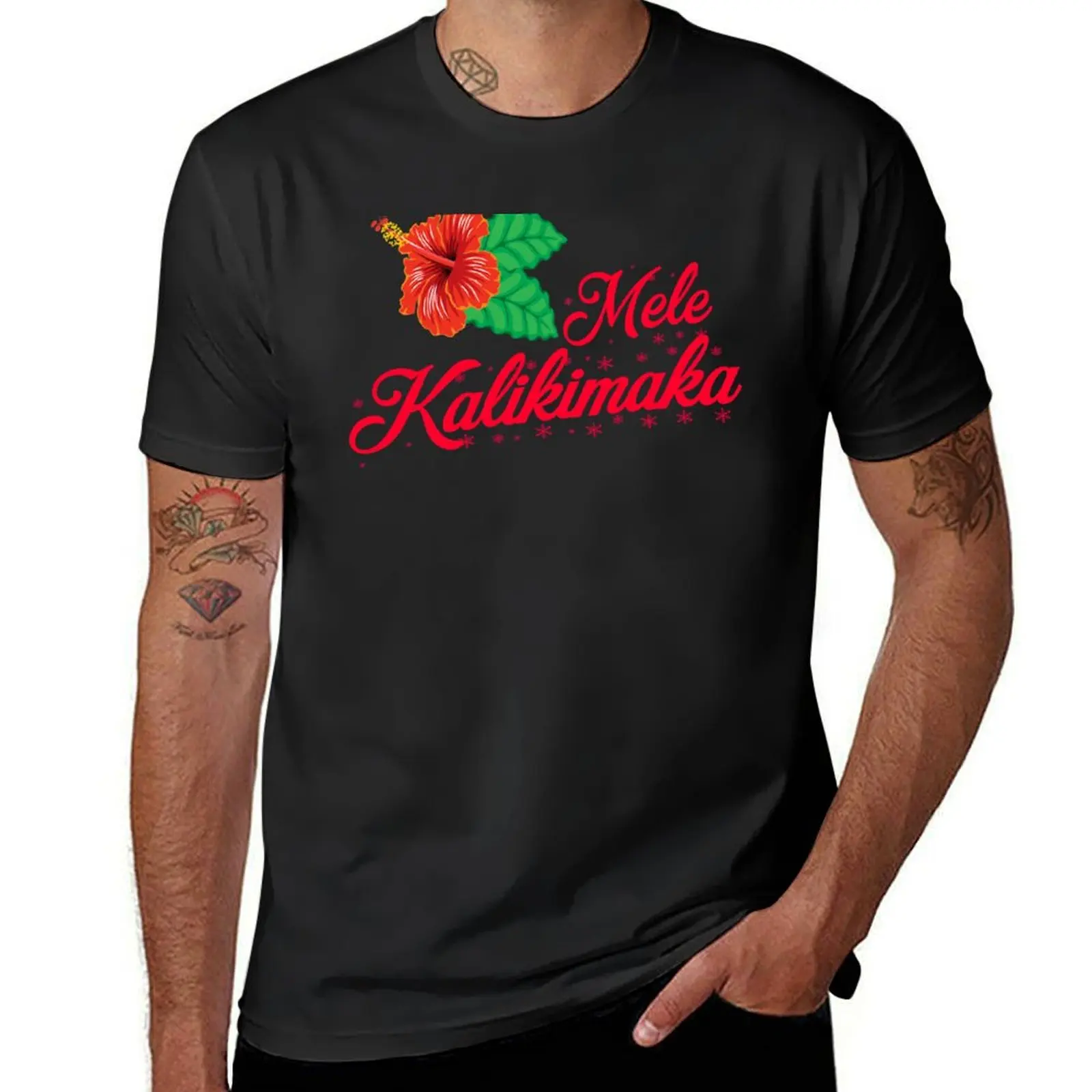

Футболка Mele Kalikimaka, милые топы, футболка с коротким рукавом, быстросохнущая Мужская футболка с коротким рукавом