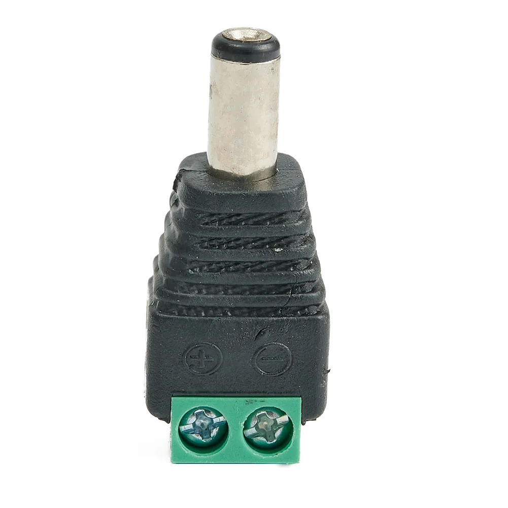 10-Pack 5.5x2.1mm DC Power-Plug Connectors With Screw Terminals For CCTV Camera Security System Installation Male