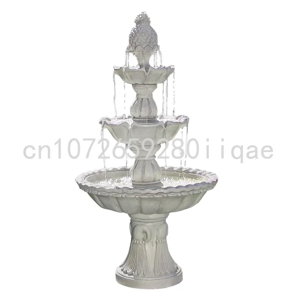 3-Tier Pineapple Large Fountain Water Wholesale Resin Garden Ornaments