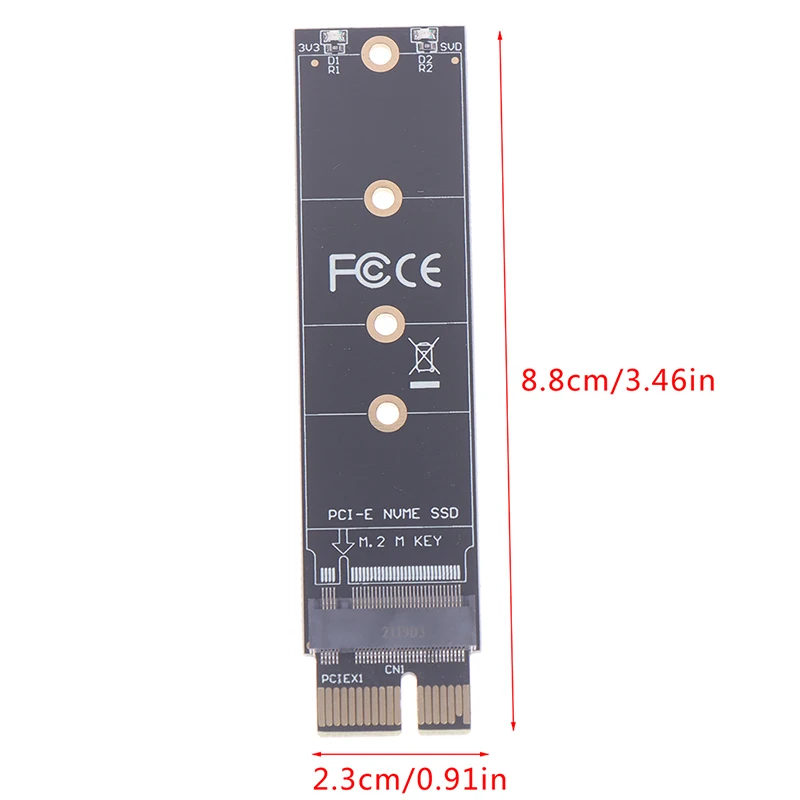 PCIE to M2 Adapter NVMe SSD M2 PCIE X1 Raiser PCI-E PCI Express M Key Connector Supports 2230 2242 2260 2280 M.2 SSD Full Speed
