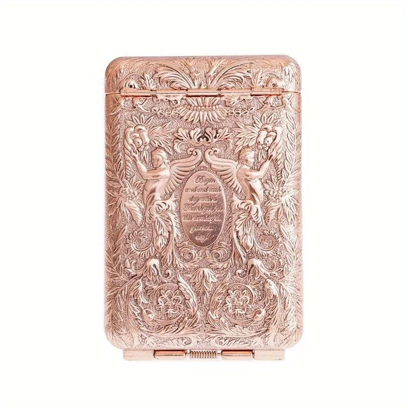 Retro Hand-carved Metal Cigarette Case for 14 Cigarettes Portable Pocket Tobacco Case Cigarette Holder Storage Box Smoking Tools