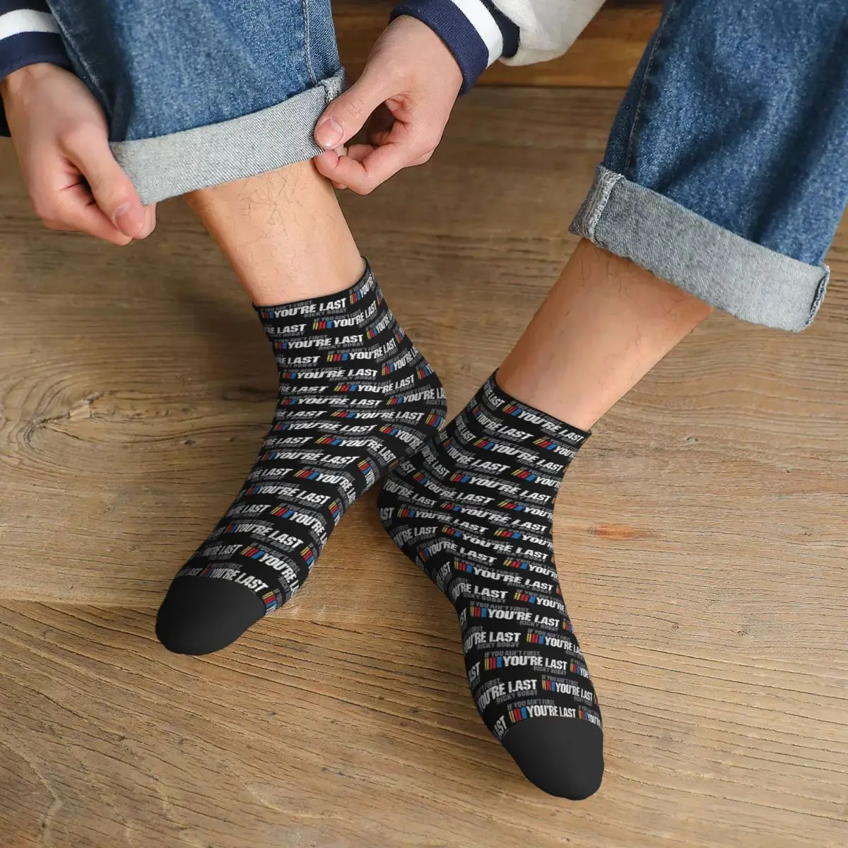 

If You Ain't First, You're Last - Ricky Bobby Socks Harajuku Super Soft Stockings All Season Socks Accessories for Man's Woman's
