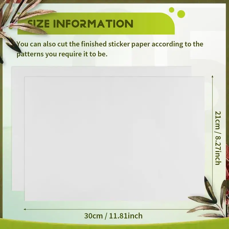 New-25 Sheets Printable Vinyl Sticker Paper Self-Adhesive Waterproof Matte White Printing Paper Sheet, For Inkjet Printer