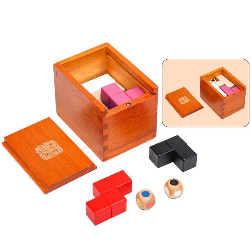 IQ Games Soma Cube Puzzle in Wood Box With Cards 3D Brain Teasers For Adults and Kids Logical Thinking Rompecabezas De Madera