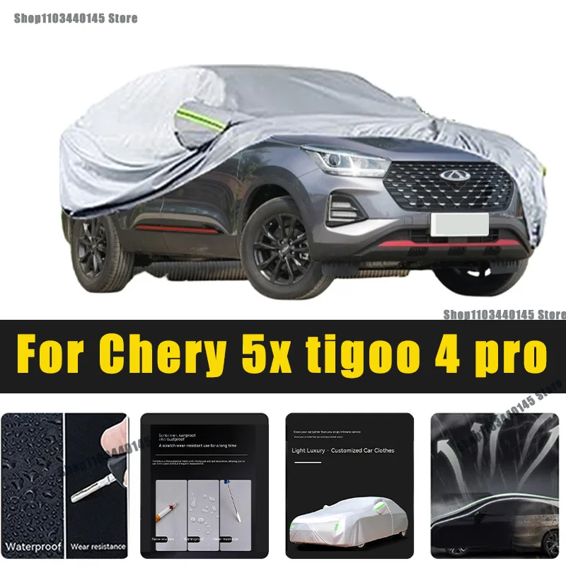 

Full Car Covers Outdoor Sun UV Protection Dust Rain Snow Oxford cover Protective For Chery 5x tigoo 4 pro Accessories