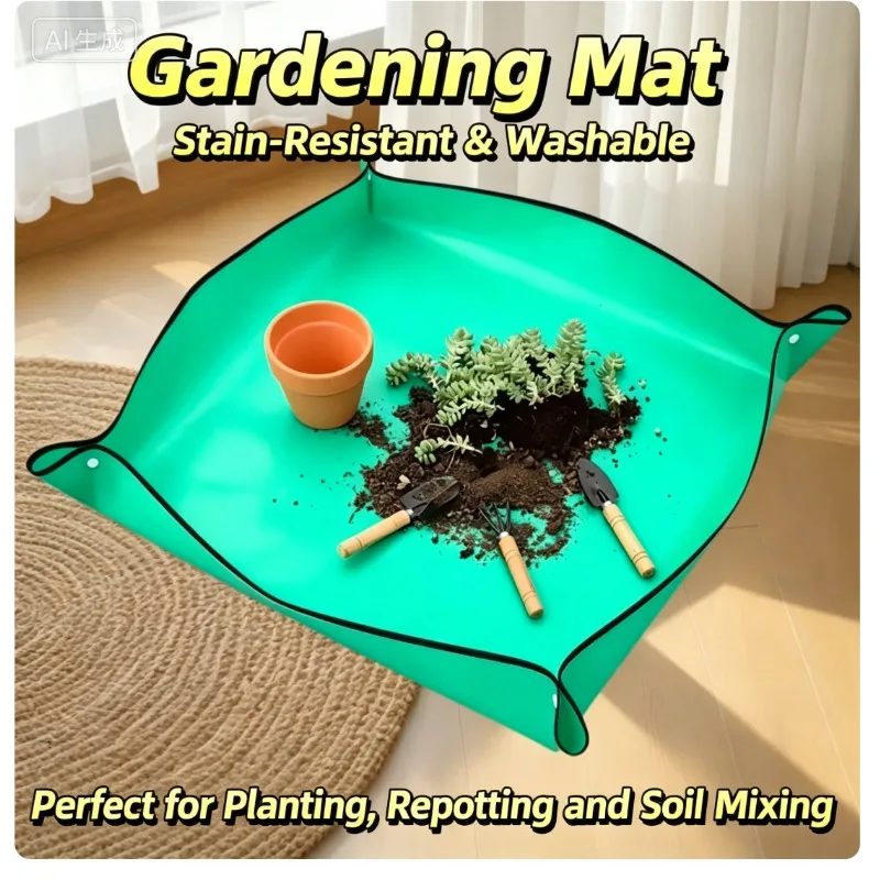 Waterproof Plant Repotting Mat PE Soil Changing Pad Indoor Gardening Work Mat
