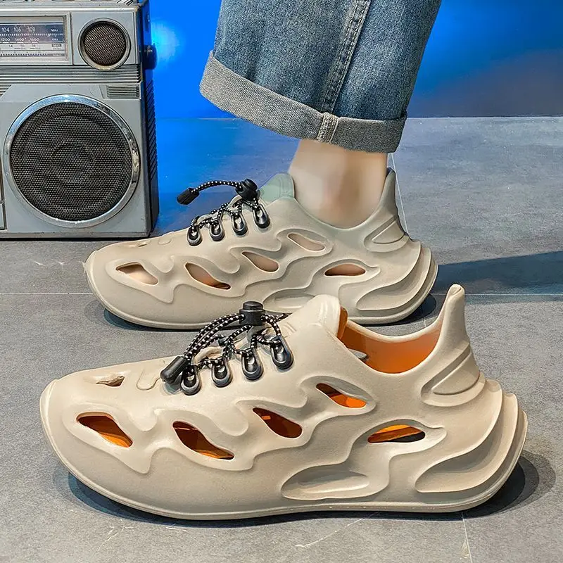 

Дышащие мягкие мужские сандалии с закрытым носком и платформой, высококачественные японские оригинальные дизайнерские тренды 2025 года. Купить мужскую обувь