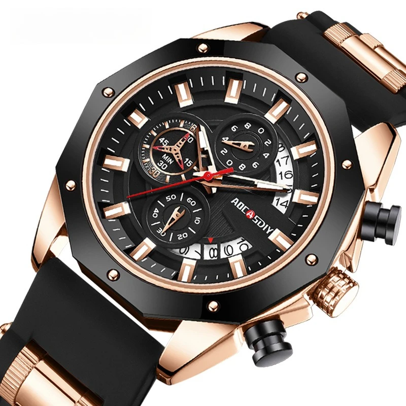 

Мужские спортивные часы AOCASDIY, трендовые, многофункциональные, кварцевые, с календарем, водонепроницаемые, популярные, для мужчин.