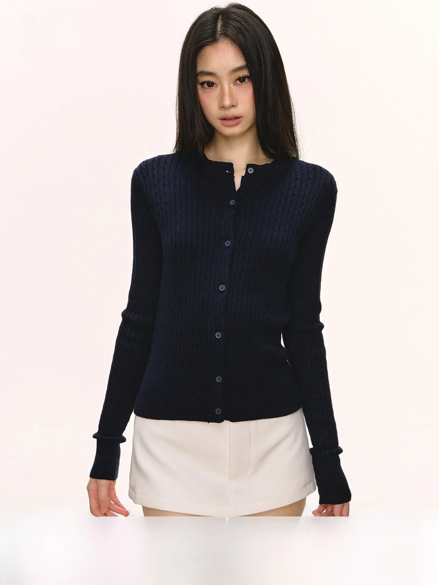 

Bla Knitted Cardigan Coat Women's Slim Fit Long Sve ort Sle Spring Autumn New Arrival ANNA ANEAE Faion Ladies Sweater