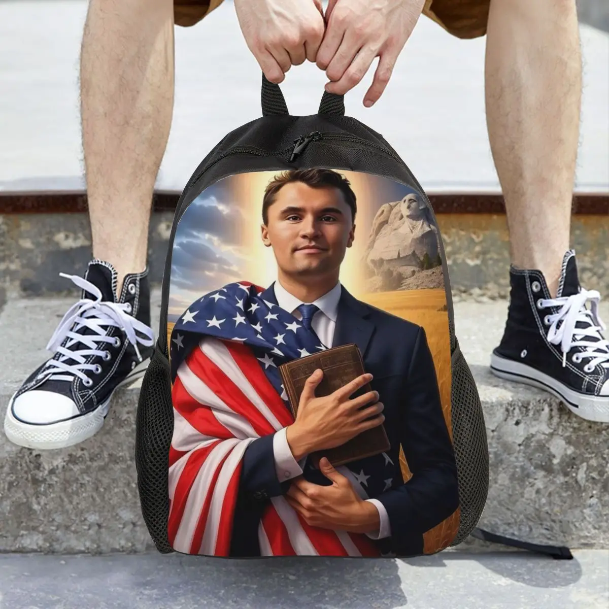 حقيبة ظهر Charlie Kirk Angelic Advocate للأطفال والبنات والأولاد خفيفة الوزن للرعاية النهارية للأطفال الصغار #5