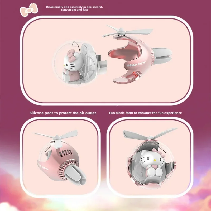 معطر هواء السيارة سانريو هالو كيتي - موزع روائح سانريو الرسمي لفتحات السيارة، هدية إكسسوارات ديكور إبداعية لطيفة