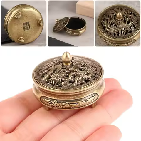 Mini Alloy Incense Burner &ndash; Traditional Zen Decor for Cones &amp; Sticks, Ultra-Compact Home Office Ornament, Creative Gift Idea