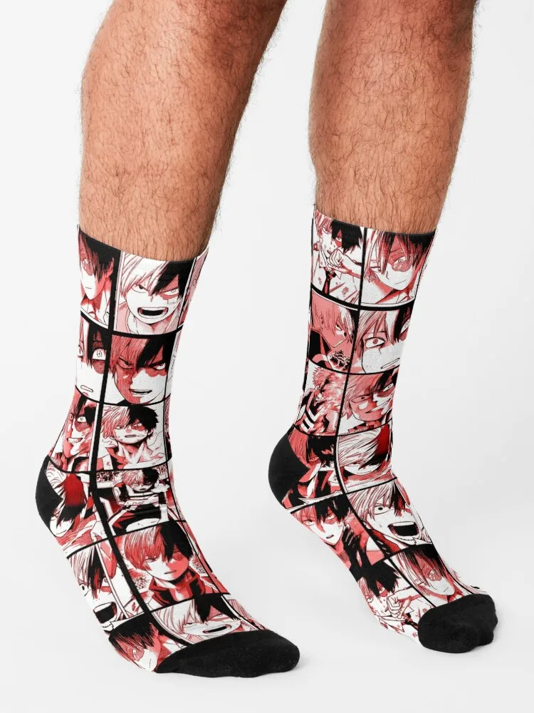 Todoroki-Calcetines de collage shoto para hombre y mujer, medias de lujo, regalo de Navidad, regalo de Navidad