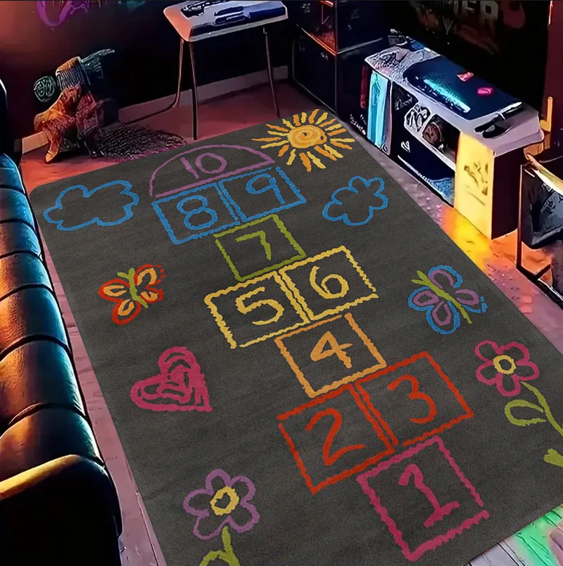 Hop Count Rugs Hopscotch Large Area ABC Alphabet Education  Carpet Decor Bedroom Anti-slip Floor Mat Alfombra