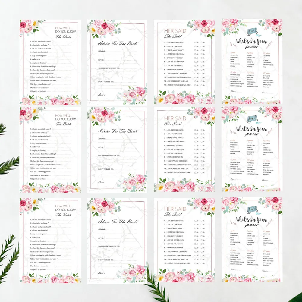 48 cartes de défi pour enterrement de vie de jeune fille, jeux de fête de mariée et jeux de douche nuptiale