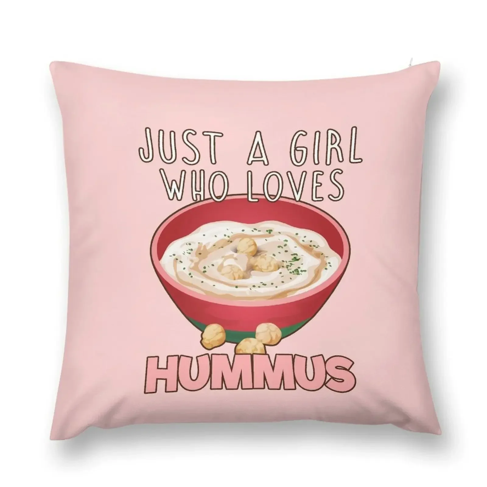 

Just A Girl Who Loves Hummus. Throw Pillow pillow pillowcase christmas supplies Pillow Case Christmas Pillowcase