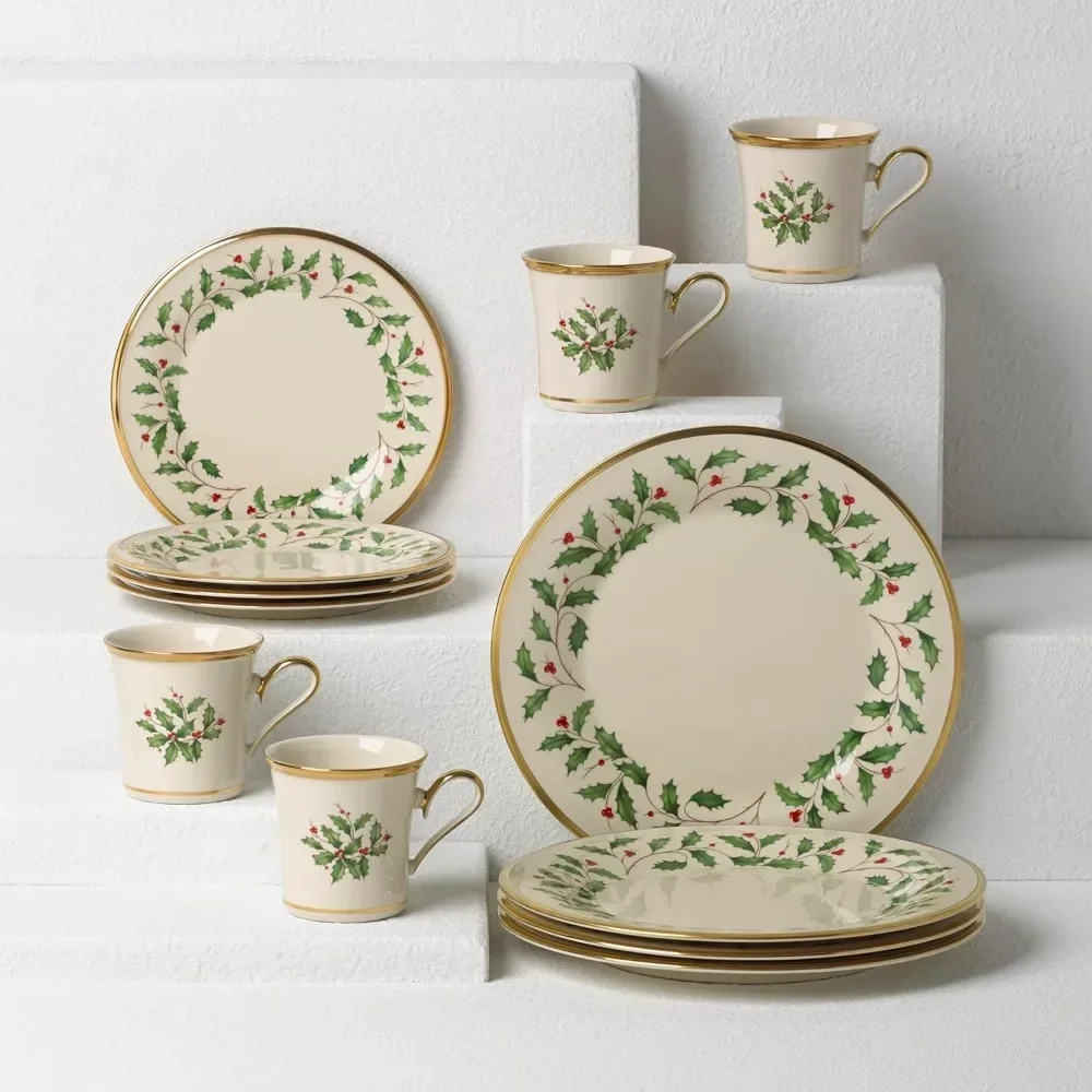 Holiday Dinner Plate Set Kitchen Plates Set of Plates for Family Sets Crockery Cute Tableware