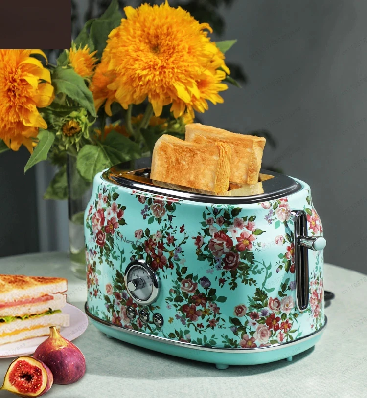 

Для зеленого винтажного тостера, духовка, машина для завтрака, автоматическая машина для роста из нержавеющей стали 430, 6 передач, регулировка, выпечка 38 мм