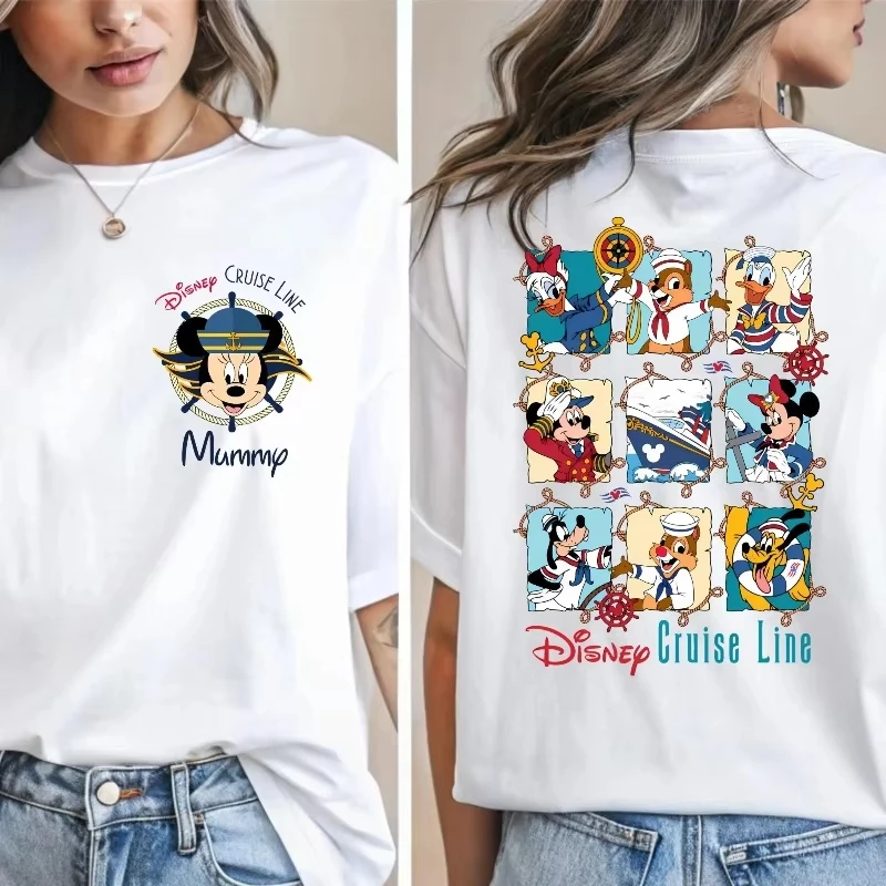 

Футболка с принтом круиза «Микки и друзья» Disney Cruise Семейный тур Диснея Круизная команда на день рождения