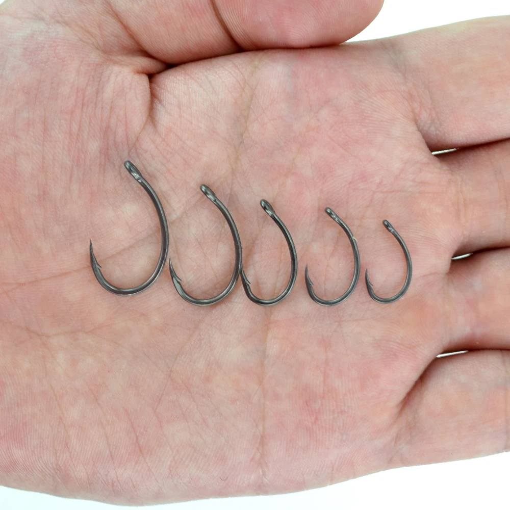 Hirisi 15pcs Micro Barbed PTFE Coated High Carbon Steel Fish Hook With Eye Carp Fishing Accessories X911