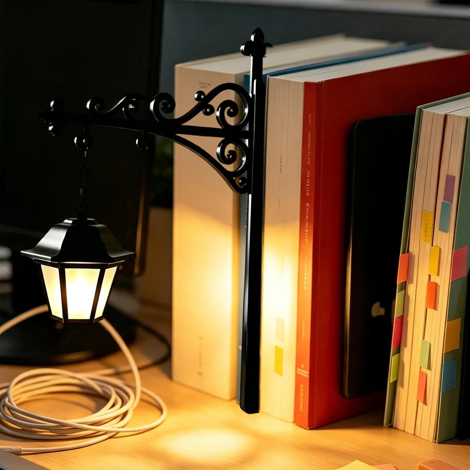 Library Lantern-Decorative Bookshelf Lighting Mini Bookcase LED Night Light Book Nook Decor Reading Lamp Bookcase Lamp
