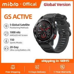 Mibro GS Actieve Smartwatch GPS Positionering 1000Nits 1.3Inch AMOLED Screen 5AM Waterdichte 150 Sportmodi Upgarded 4PD Sensor Global Versie Smart Watch Voor Android iOS Phone