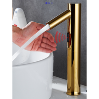 Gold Heightened Kitchen Touchless Faucets Luxury Sink Mixer Bathroom Smart Sensor Faucet Infrared Basin Auto Faucet Vanity Tap