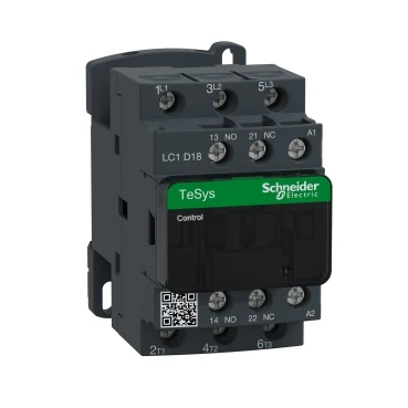 

LC1D18D7 LC1D18D7C Contactor, TeSys Deca, 3P(3 NO), AC-3/AC-3e, 0 to 440V, 18A, 42VAC 50/60Hz coil