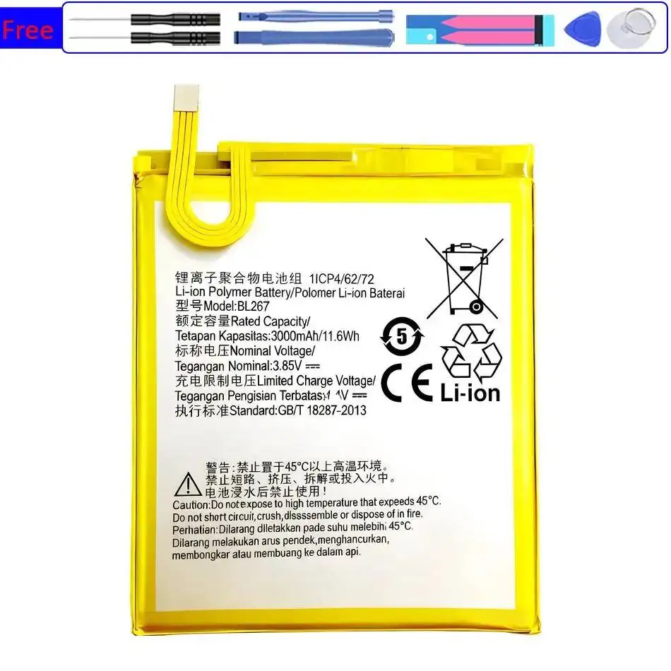 

High Capacity Mobile Phone Battery For Lenovo Vibe K6 K33a48 K33b36 K33b37 Not Fit K33A42 BL267 3000Mah