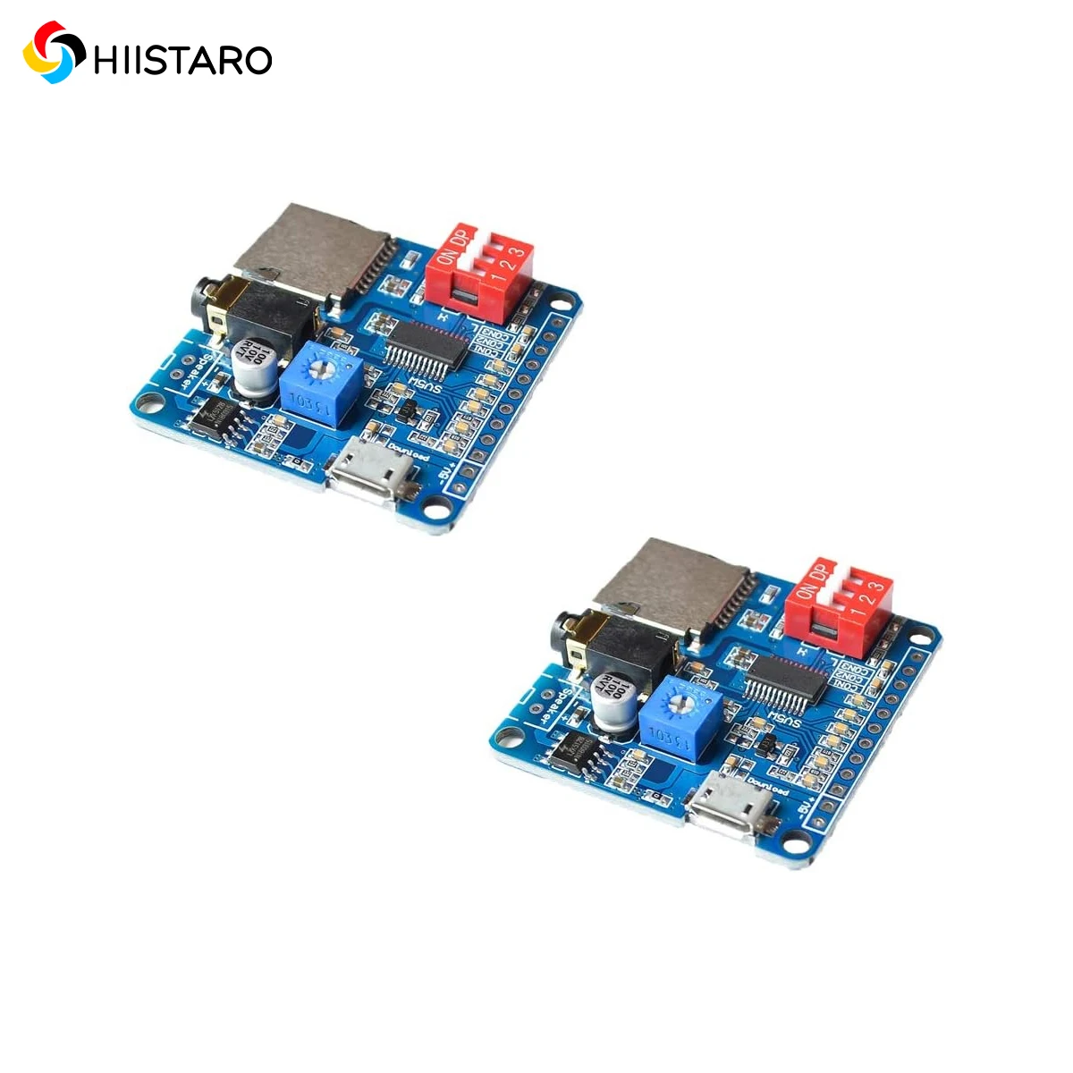 

2 шт. Модуль воспроизведения голоса DY-SV5W, MP3-плеер, активация воспроизведения, управление воспроизведением через последовательный порт