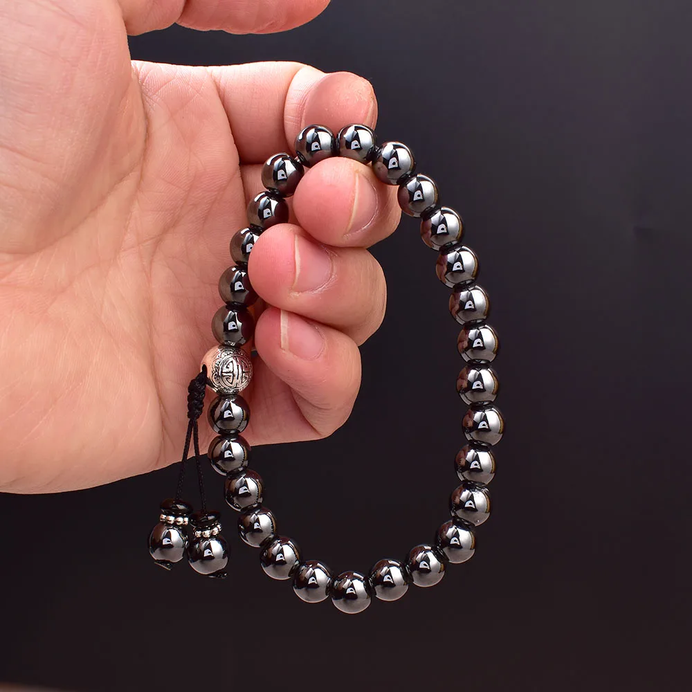 Anxiety Bracelet Anti Stress Fidget Bracelet Hematite 27+1 Bead Mala Meditation Prayer Bead Bangle Handmade Jewelry Wholesale