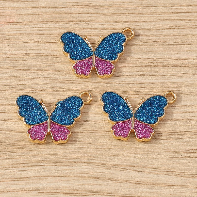10 Stück Niedliche Tieranhänger Bunte Emaille Fliegende Schmetterlinge Anhänger für Schmuckherstellung Halsketten Ohrringe DIY Bastelzubehör – Detail 30