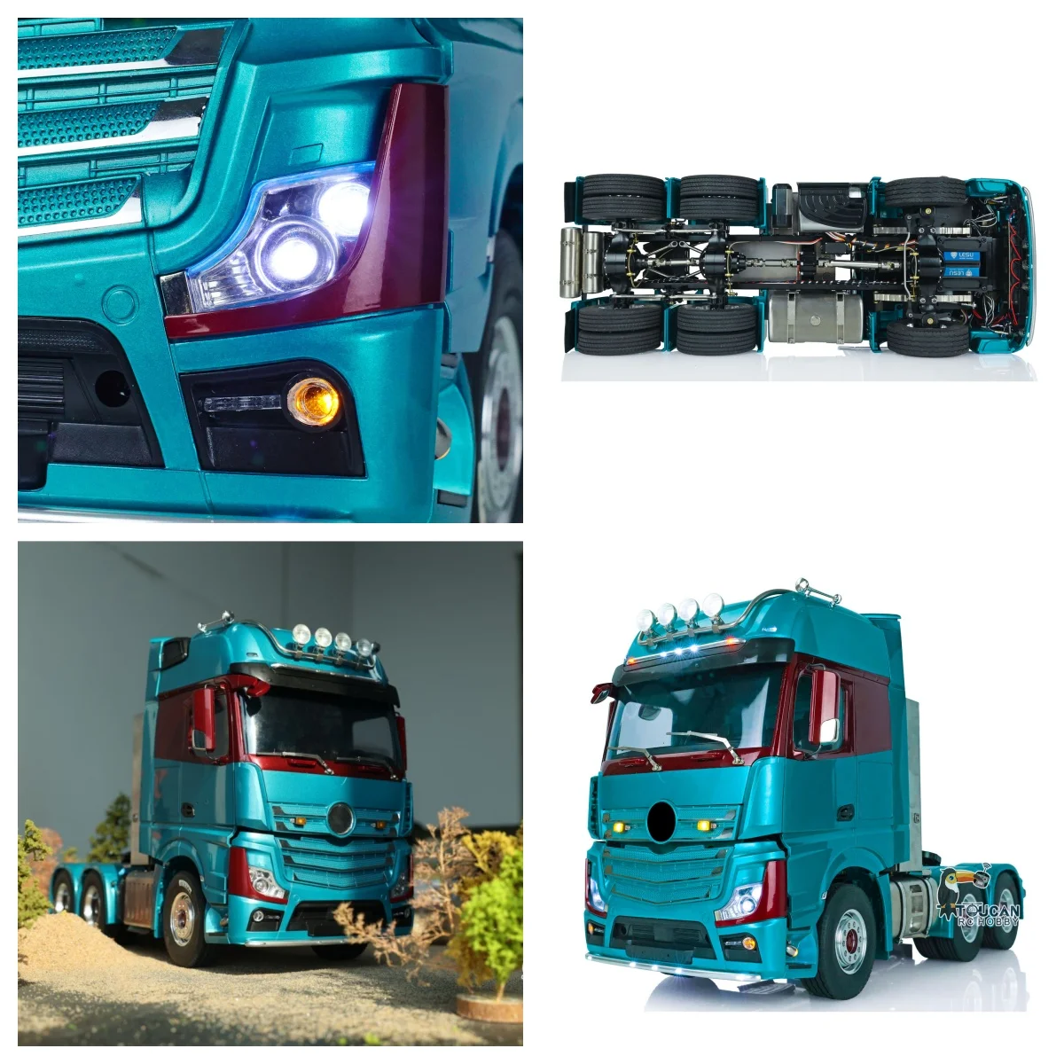 

1/14 LESU Metal Chassis RC 6*6 Tractor Truck DIY Highline Cab 1851 3363 Car Model with Light Sound RC Toys ToucanHobby THZH1383