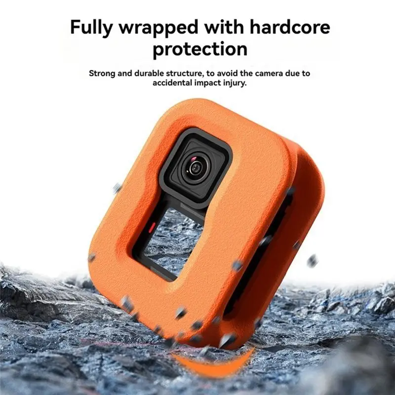 B92B Floating Waterproof Case for GoPro for Hero 9/10/11/12/13 Buoyancy Protective Underwater Diving Shell Orange EVA