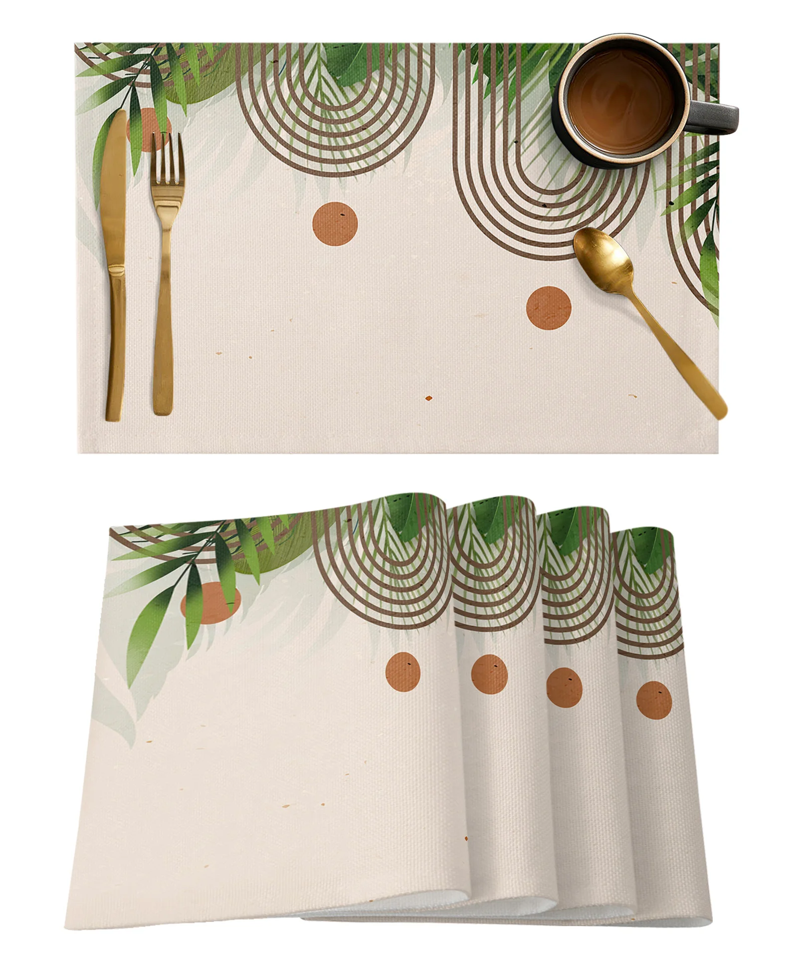 Bohemian Abstract Leaf Plant Table Runner Home Wedding Table Mat Centerpieces Decoration Dining Long Tablecloth