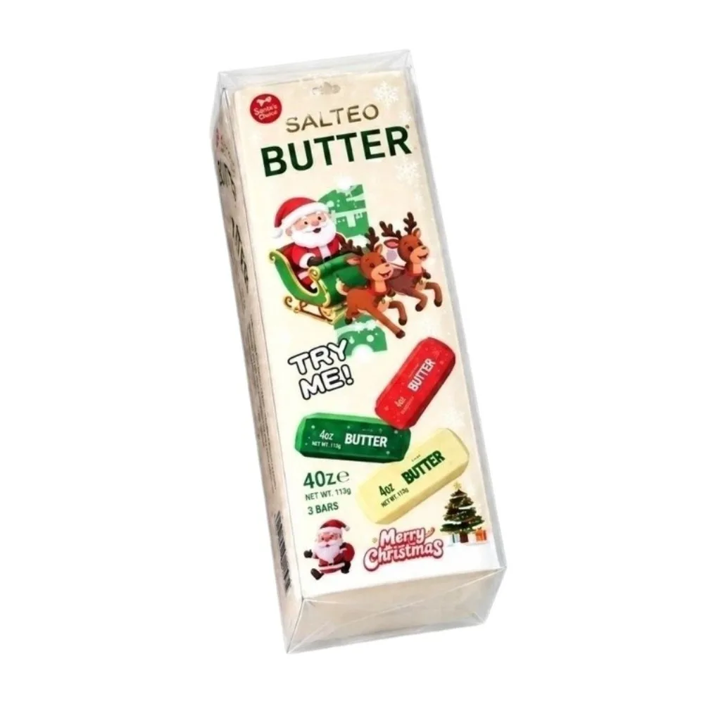 Crunchy Butter Stick Squeezed Toy Sound Effects Christmas Theme Crackling Butter Bar Snowflakes Comfortable TPR Fidget Toy