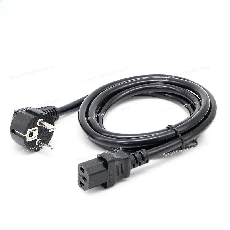 European Standard Pure Copper Computer Power Cord - 3-Core 1mm², 1.8m/3m Length with EU Plug