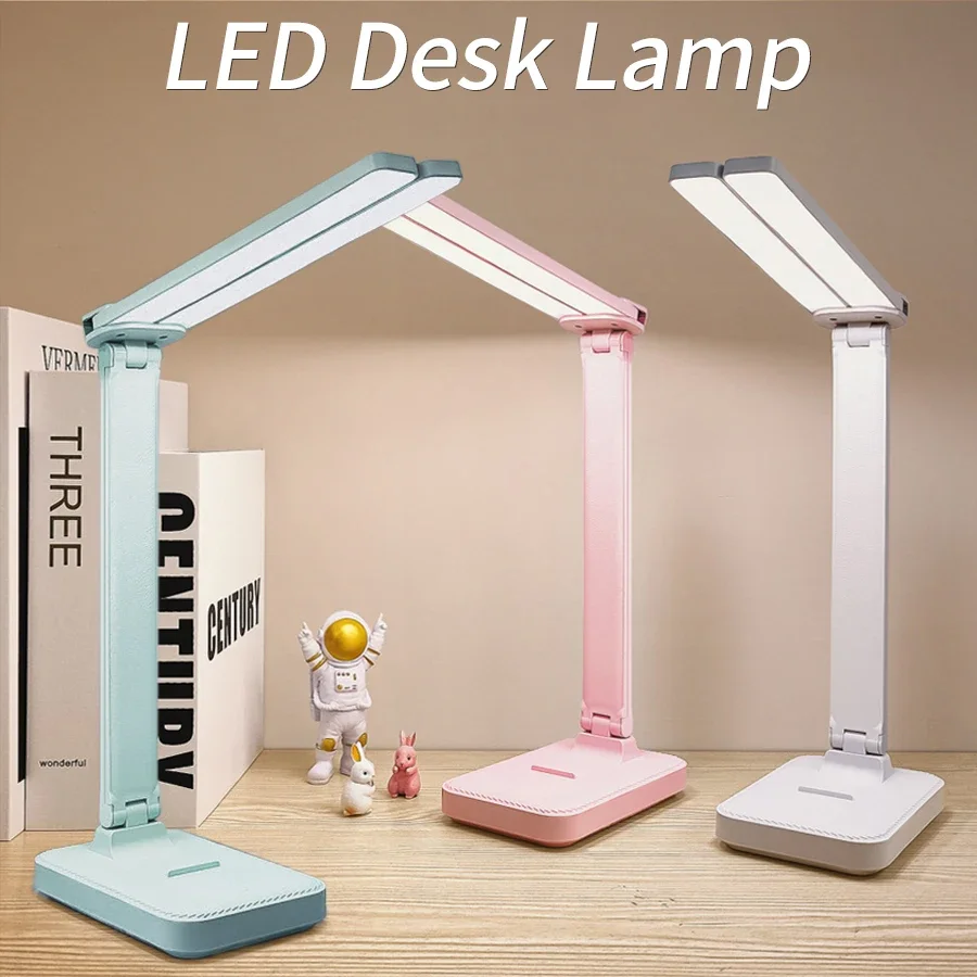 

USB Rechargeable LED Desk Lamp 3 Levels Dimmable Touch Sensor Foldable Table Lamp Eye Protection for Bedroom Bedside Office