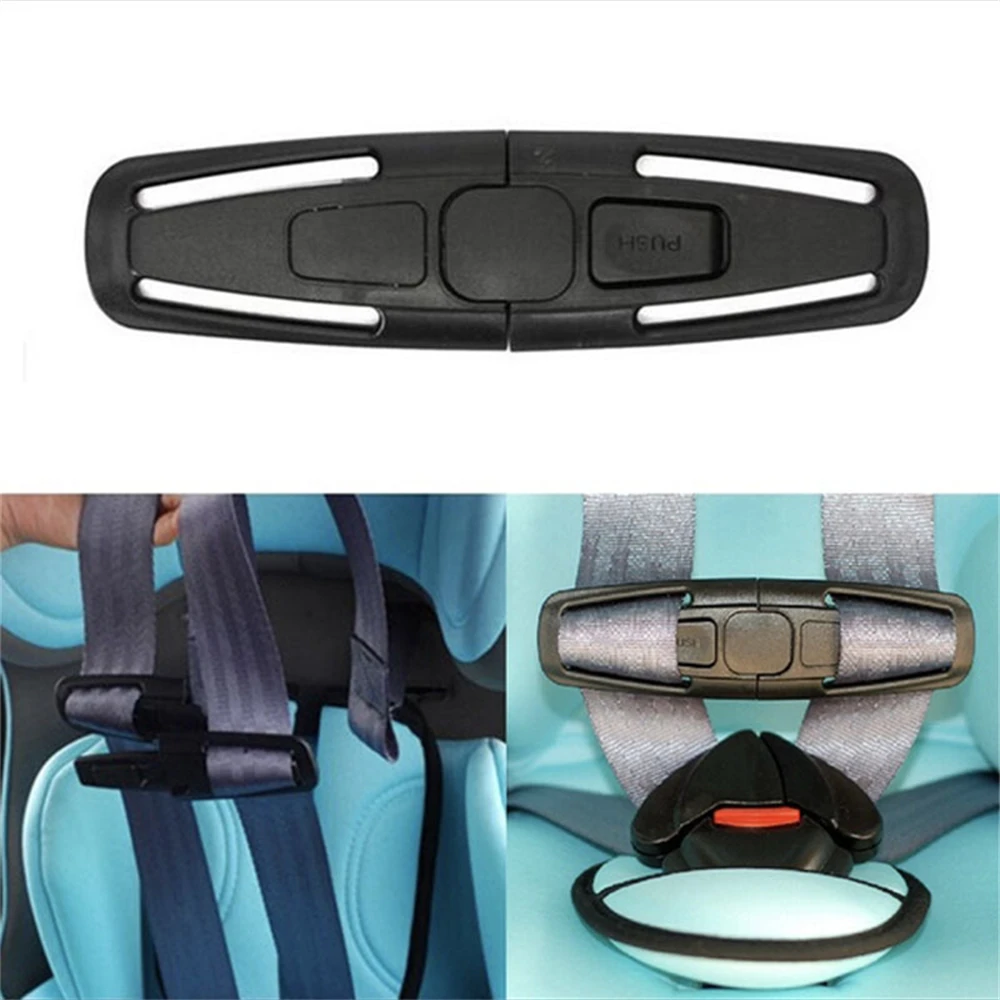 

1Pc Durable Black Car Baby Safety Seat Strap Belt Harness Chest Child Clip Safe Buckle