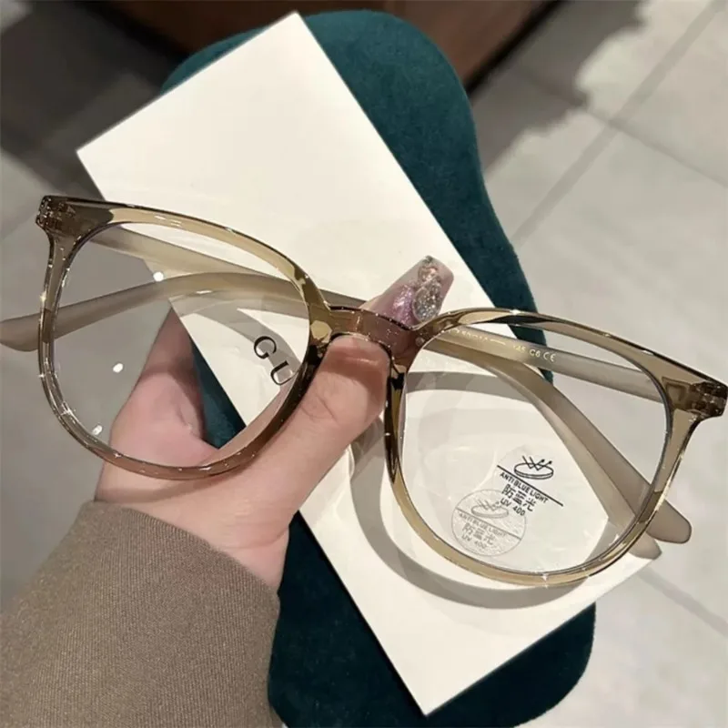 Retro Ultra-light Computer Glasses Anti-blue Light Flat Eyeglasses Female Fashion Exquisite Casual Transparent Frame Eyewear view 5