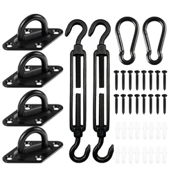 40Pcs Shade Sail Hardware Kit for Triangle Rectangle Sun Shade Sail Outdoor Heavy Duty 304 Stainless Steel 6''