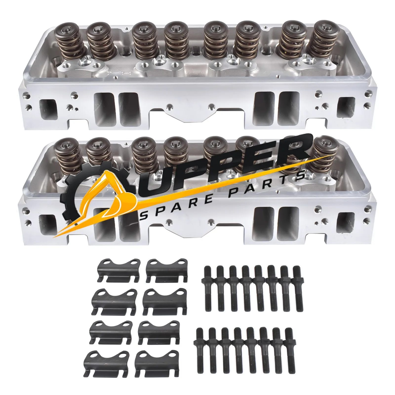 Complete Cylinder Heads For SBC Chevy 350 Corvette 190cc 64cc 2.02/1.60-Straight