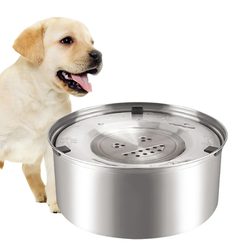 

3L Stainless Steel No Spill Water Bowl For Dogs Non-Slip Slow Dog Bowl Water Feeder Dispenser For Medium Large Dogs