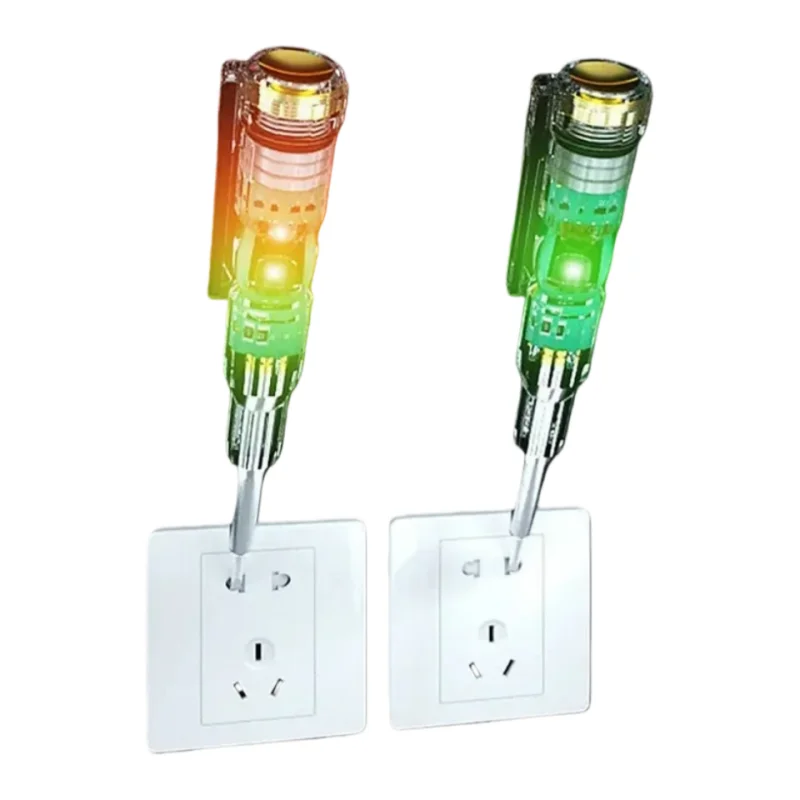Non-Contact Voltage Tester Pen AC Voltage Detector with LED Light and Screwdriver Tip for Household Outlet Wiring Test