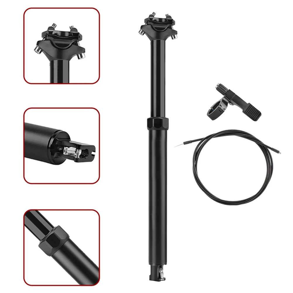 Easy To Install Bicycle Telescopic Seatpost Aluminum Alloy Seatpost Fine Workmanship Lightweight Design Simple Operation